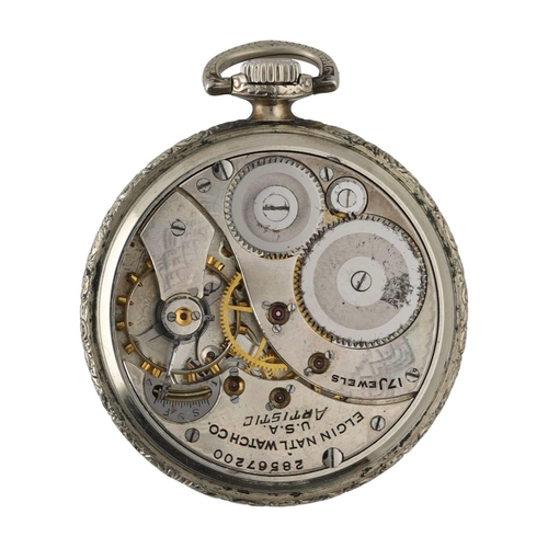 875 - Elgin National Watch Co. 'Artistic' lever pocket watch, circa 1925, serial no. 28567200, signed 17 j... 