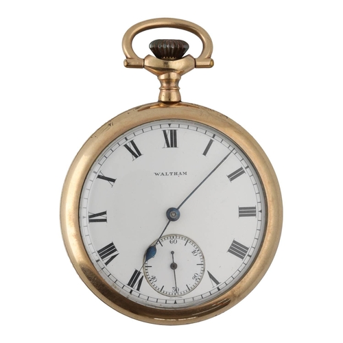 876 - American Waltham 'Traveler' gold plated lever pocket watch, circa 1902, serial no. 11399670, signed ... 