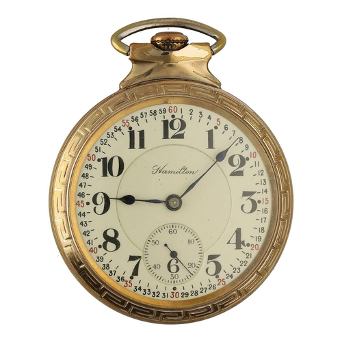 894 - Hamilton 10k gold filled Railroad Model Patented lever set pocket watch, circa 1915, serial no. 1294... 