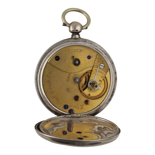 899 - Elgin National Watch Co. silver lever pocket watch, circa 1874, serial no. 425720, signed movement w... 