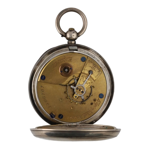 900 - Elgin National Watch Co. silver lever pocket watch, circa 1884, serial no. 1508787, signed movement ... 