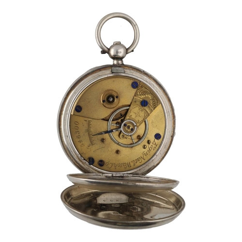 908 - Elgin National Watch Co. silver lever pocket watch, circa 1877, serial no. 546300, signed movement w... 