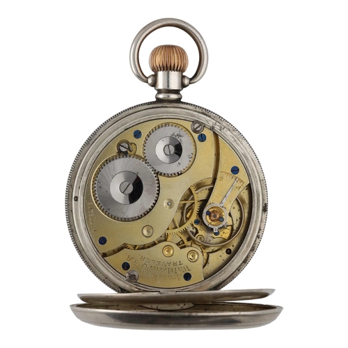 910 - American Waltham 'Traveler' silver lever pocket watch, circa 1912, serial no. 18779288, signed movem... 