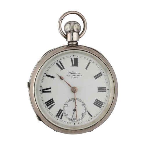 915 - American Waltham silver lever pocket watch, circa 1906, serial no. 15371671, signed movement with sa... 