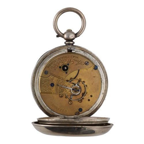 919 - American Waltham silver lever pocket watch, circa 1895, serial no. 7177558, signed movement with Saf... 