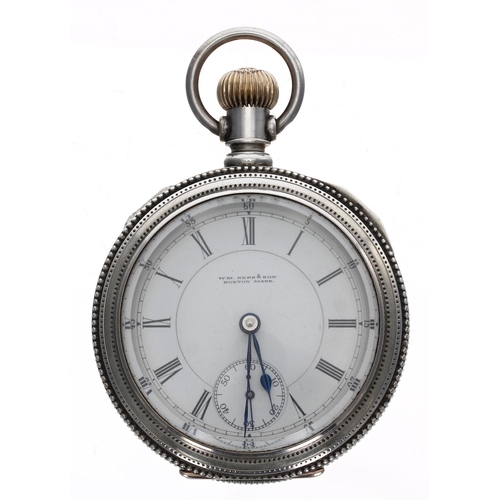 927 - WM. Kerr & Son, Boston, Mass. lever pocket watch, signed adjusted movement, no. 4215677, with Sa... 