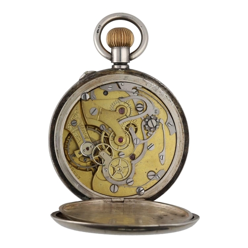 944 - Silver centre seconds chronograph lever pocket watch, import hallmarks London 1923, unsigned gilt fr... 