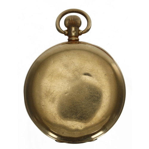 950 - George V 18ct lever hunter pocket watch, Birmingham 1912, unsigned 21 jewel adjusted movement, no. 3... 