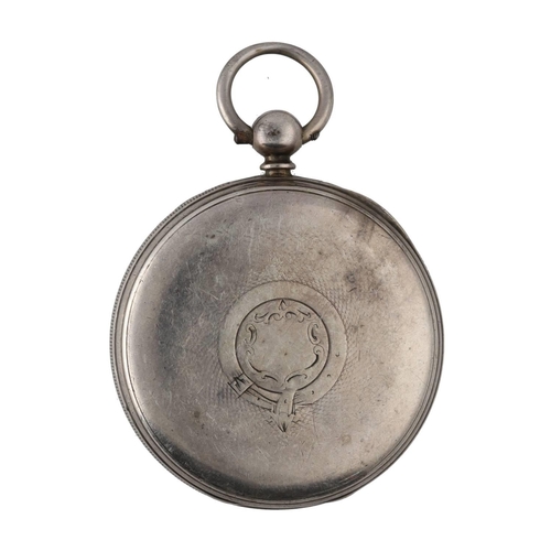 952 - J. Cutmore - Victorian silver fusee lever pocket watch, London 1860, gilt frosted movement signed J.... 