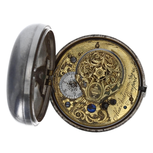 955 - Alex’nd Anderson, Liverpool - English 18th century verge pair cased pocket watch, London 1794, signe... 