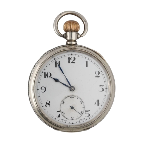 958 - Swiss silver lever pocket watch, Birmingham 1913, REF. 999a 15 jewel 3 adjustments movement, hinged ... 