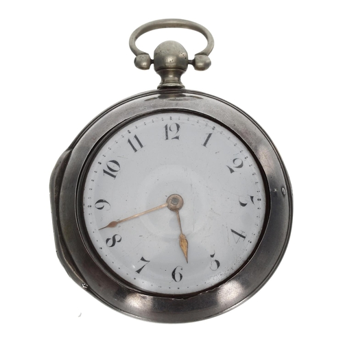 966 - Richards, London - George III silver pair cased verge pocket watch, London 1818, signed fusee moveme... 