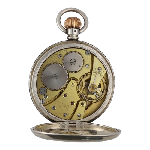 969 - J.W. Benson, London - silver lever pocket watch, Birmingham 1909, signed 15 jewel movement, hinged c... 