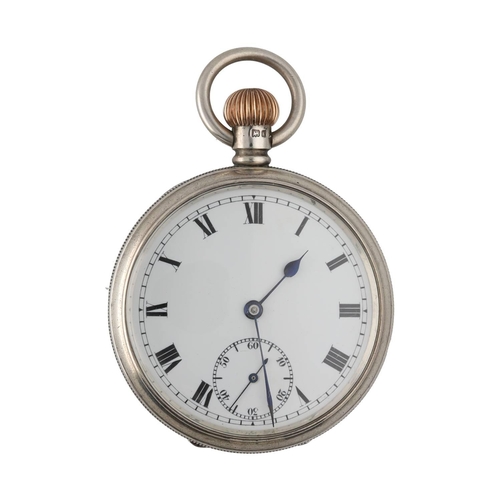 979 - Edwardian silver lever pocket watch, Birmingham 1906, 16 jewel three quarter plate movement, no. 696... 