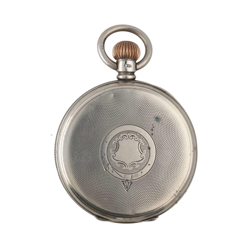 979 - Edwardian silver lever pocket watch, Birmingham 1906, 16 jewel three quarter plate movement, no. 696... 