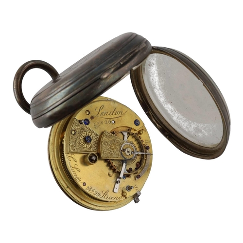 1006 - C. Lange, London - Victorian silver fusee lever pocket watch, London 1873, the movement signed C. La... 