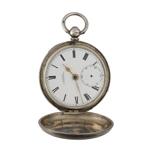 1007 - Chas. Ford, Barnstaple - Small Victorian silver fusee lever hunter pocket watch, London 1868, the mo... 