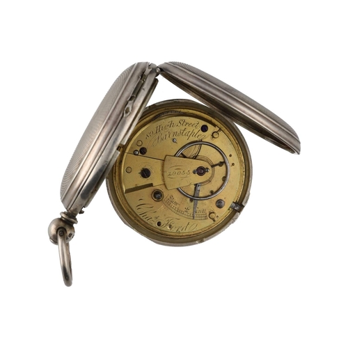 1007 - Chas. Ford, Barnstaple - Small Victorian silver fusee lever hunter pocket watch, London 1868, the mo... 