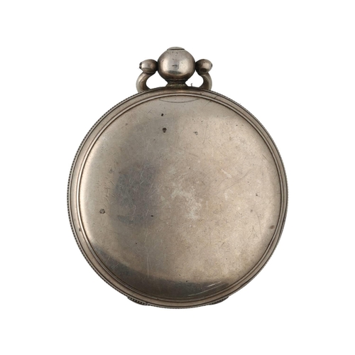 1009 - William IV silver verge hunter pocket watch, London 1835, unsigned fusee movement, no. 57795,  with ... 