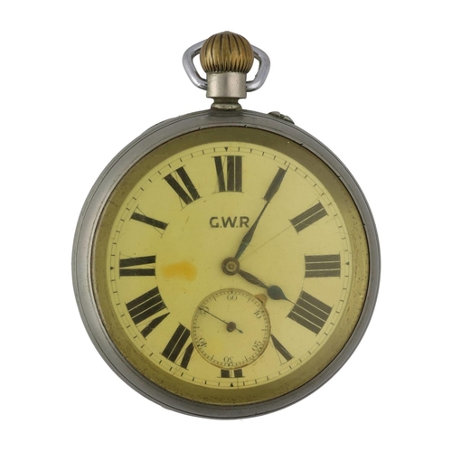 1016 - Great Western Railway (G.W.R) - Rotherhams nickel cased lever pocket watch, the movement signed Roth... 