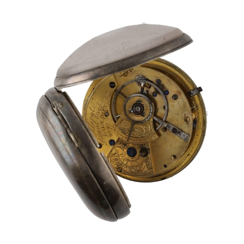 1018 - Ellicott, London - silver fusee rack lever pocket watch, London 1851, the movement signed Ellicot, R... 