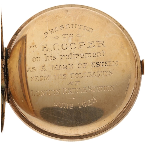 1030 - Admiral - Swiss 9ct lever pocket watch, Birmingham 1928, Swiss ref. 999 movement, Roman numeral dial... 