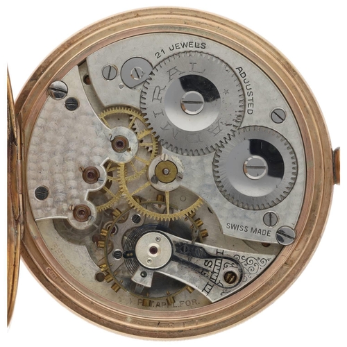 1030 - Admiral - Swiss 9ct lever pocket watch, Birmingham 1928, Swiss ref. 999 movement, Roman numeral dial... 