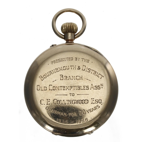 1033 - George V 9ct half hunter pocket watch, Birmingham 1924, unsigned three quarter plate movement, no. 3... 