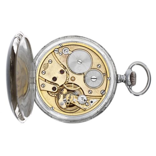 1035 - G.T Soigne - Continental silver (0.800) lever pocket watch, the gilt movement stamped 'G.T Soigne' w... 