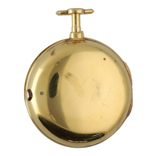 1043 - Finch & Bradley, Halifax - fine 18th century gilt pair cased verge pocket watch, the movement wi... 