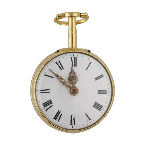 1043 - Finch & Bradley, Halifax - fine 18th century gilt pair cased verge pocket watch, the movement wi... 