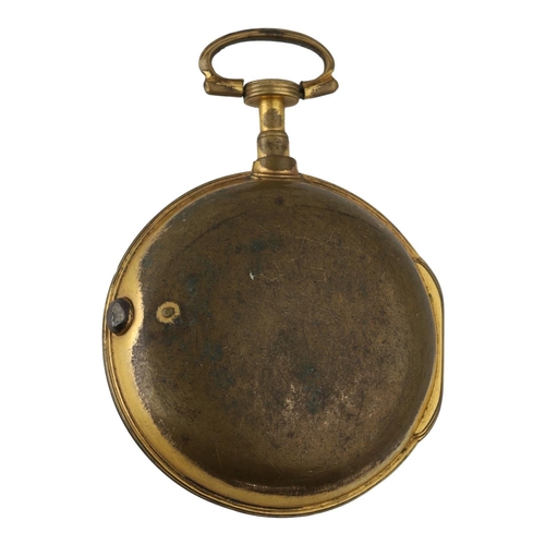 1045 - Thomas Fisher, London - English gilt metal pair cased verge pocket watch, signed fusee movement, no.... 