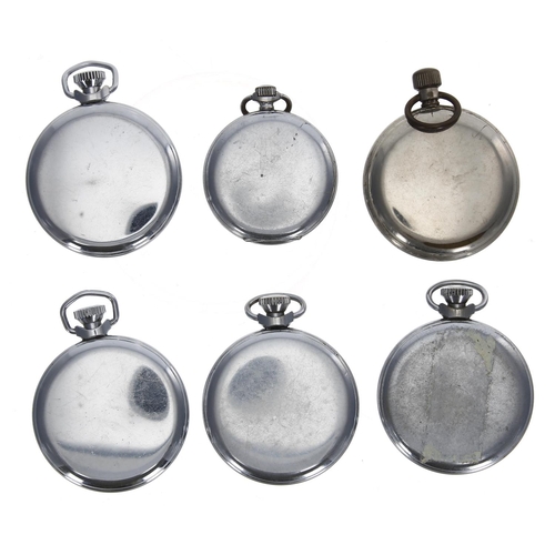 1088 - Six Ingersoll chrome cased pocket watches to include two Ingersoll Triumph, Ingersoll Defiance and I... 