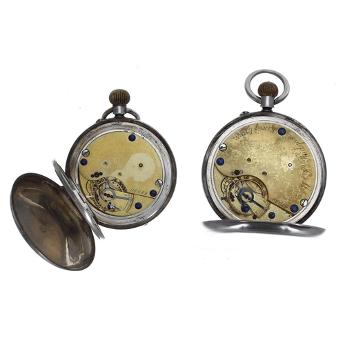 1078 - Victorian silver lever engine turned fob watch, Birmingham 1893, three quarter plate movement signed... 