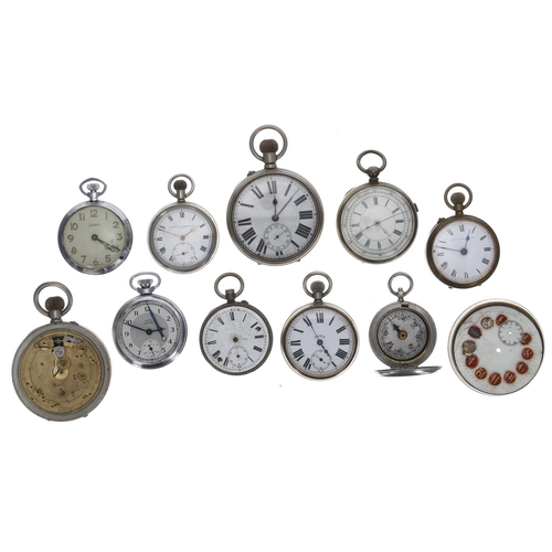 1077 - Quantity of assorted pocket watches principally for repair; also a small pocket compass for repair (... 