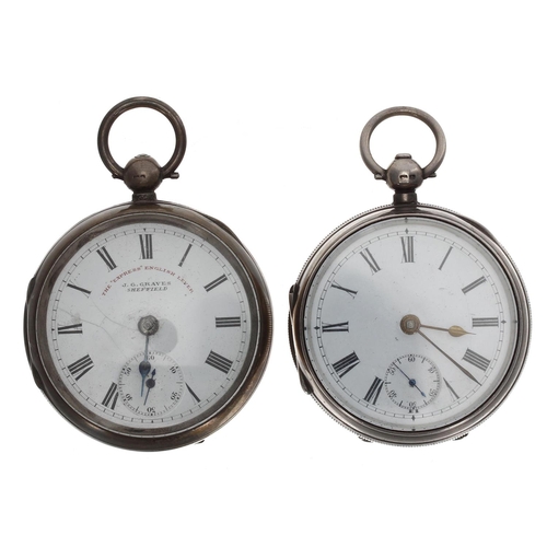 1072 - J.G. Graves, Sheffield 'The ''Express'' English Lever' silver engine turned pocket watch in need of ... 