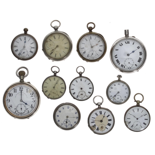 1106 - Two Goliath lever pocket watches (one at fault, one with glass at fault); together with nine assorte... 