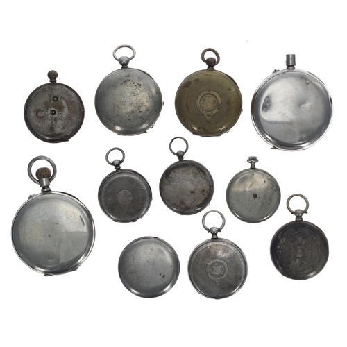 1106 - Two Goliath lever pocket watches (one at fault, one with glass at fault); together with nine assorte... 