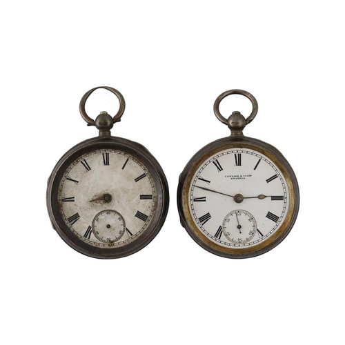 1113 - Two silver lever engine turned pocket watches for repair (2)