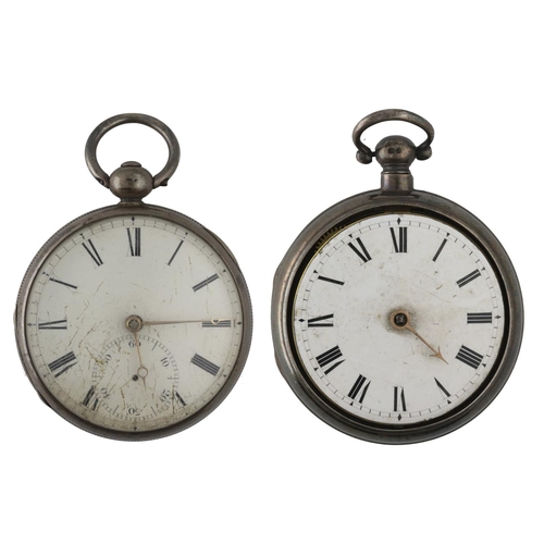 1115 - George IV silver verge engine turned pocket watch for repair, London 1824, maker Chas Walls, London,... 