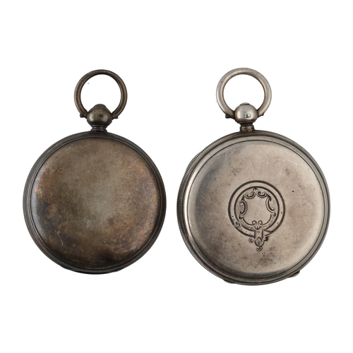 1099 - Two Victorian silver fusee lever pocket watches for repair, London 1837 and Chester 1887, makers Nol... 