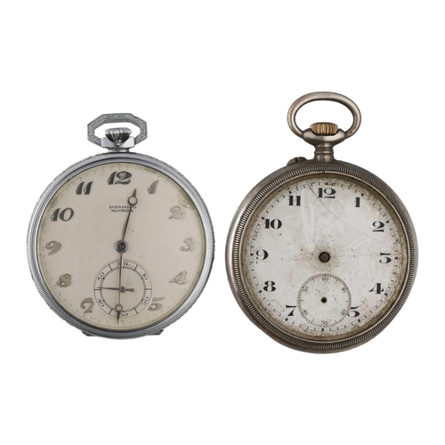 1095 - Swiss silver 'Borgel' cased lever pocket watch for repair, import hallmarks London 1919, 17 jewel ad... 