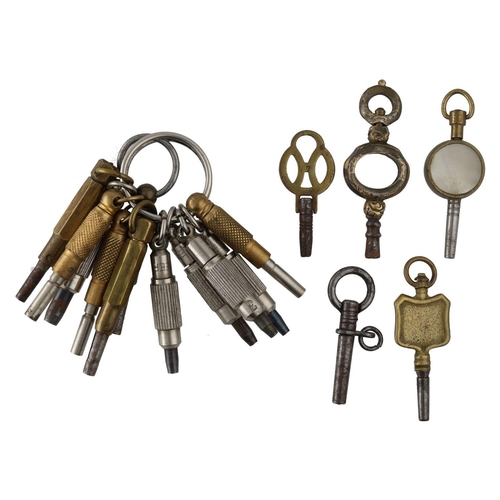 1066 - Selection of assorted pocket watch keys (16)