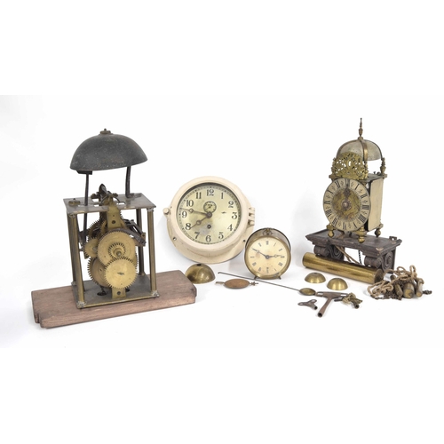 2319 - Small reproduction brass lantern clock, 9