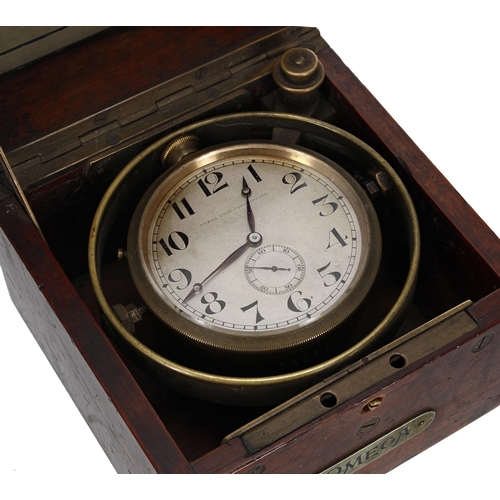 1345 - Rare Omega, Chronométre de Bord mahogany cased small marine deck chronometer, the 2.5