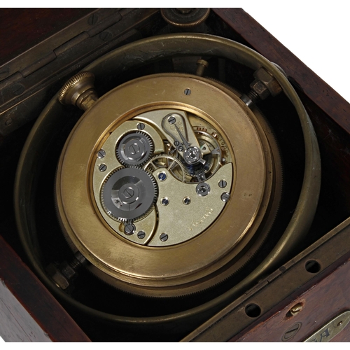 1345 - Rare Omega, Chronométre de Bord mahogany cased small marine deck chronometer, the 2.5