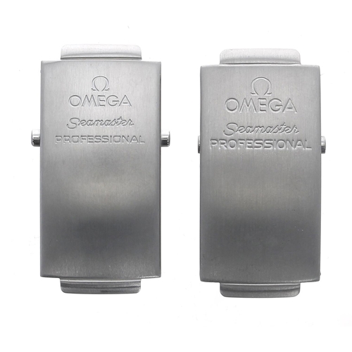 790 - Omega - Two Omega Seamaster Professional stainless steel bracelet clasps, reference. 1503/825 (2)... 