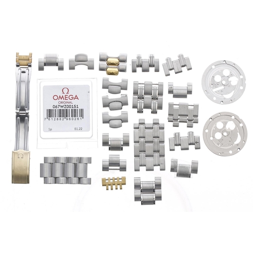 794 - Quantity of assorted wristwatch bracelet links, primarily Omega; together with an Omega wristwatch b... 