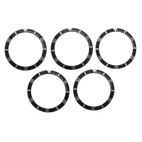 797 - Rolex - Five black bezel inserts