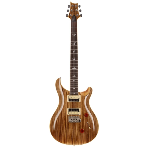 489 - 2017 Paul Reed Smith (PRS) SE Custom 24 electric guitar, made in Korea; Body: natural zebra wood fig... 